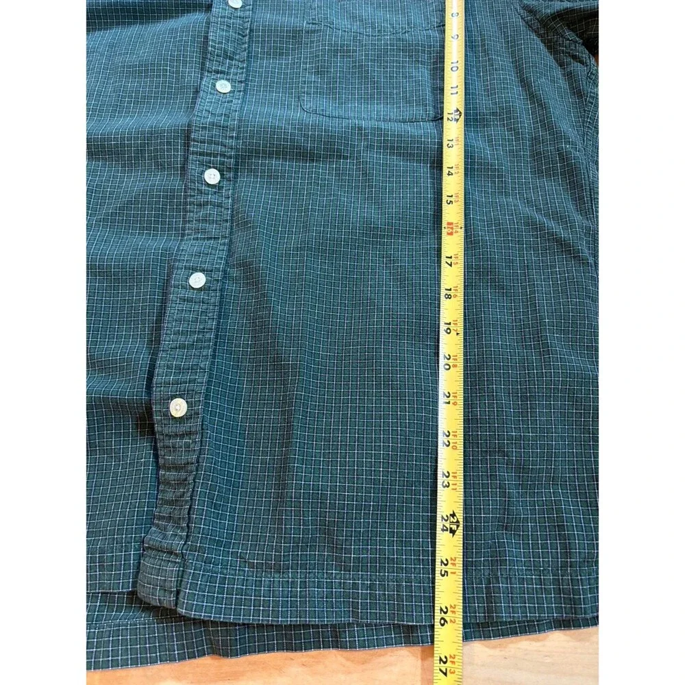 Vintage J Crew Plaid Short Sleeve Button Up Shirt Y2K Retro L grunge skater